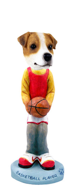 Dog Lover Hand-painted Figurine - Jack Russell Terrier Basketball Doogie Collectible From Conversation Concepts