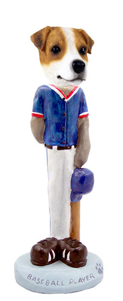 Dog Lover Hand-painted Figurine - Jack Russell Terrier Baseball Doogie Collectible From Conversation Concepts
