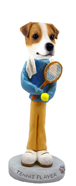 Dog Lover Hand-painted Figurine - Jack Russell Terrier Tennis Player Doogie Collectible From Conversation Concepts