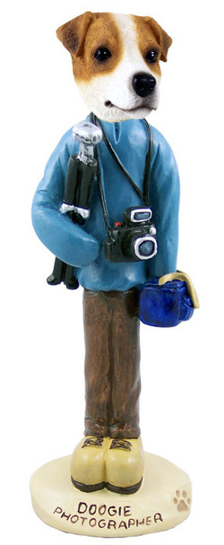Dog Lover Hand-painted Figurine - Jack Russell Terrier Photographer Doogie Collectible From Conversation Concepts