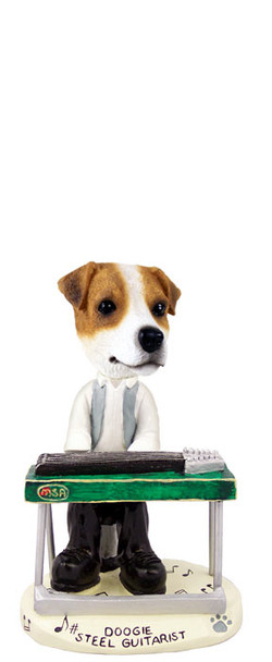 Dog Lover Hand-painted Figurine - Jack Russell Terrier Steel Guitarist Doogie Collectible From Conversation Concepts