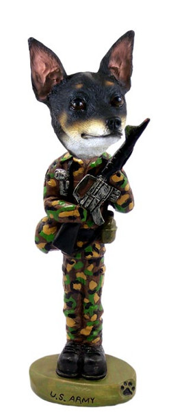 Dog Lover Hand-painted Figurine - Rat Terrier U.s. Army Doogie Collectible From Conversation Concepts