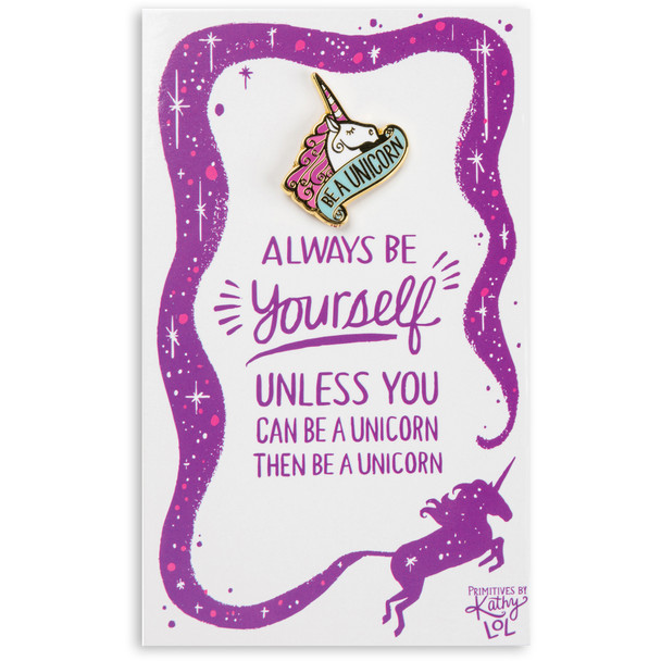 Be A Unicorn Enamel Pin With Greeting Card from Primitives by Kathy