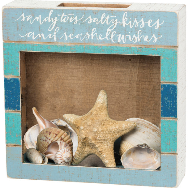 Sandy Toes & Seashell Wishes Decorative Seashell Holder Keepsake Box from Primitives by Kathy