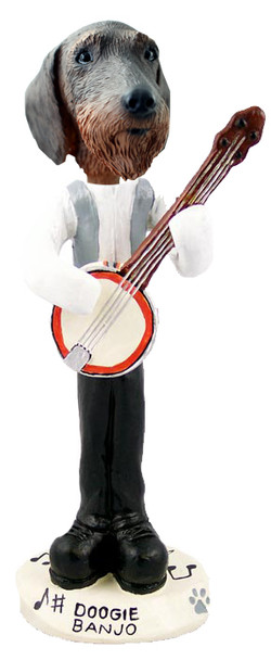 Dog Lover Hand-painted Figurine - Wire Haired Dachshund Banjo Doogie Collectible From Conversation Concepts