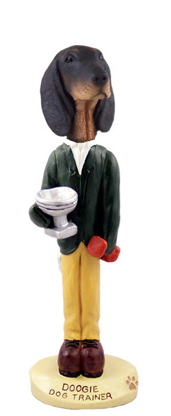 Dog Lover Hand-painted Figurine - Coonhound Black & Tan Dog Trainer Doogie Collectible From Conversation Concepts