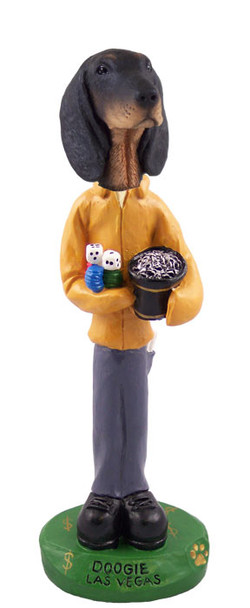 Dog Lover Hand-painted Figurine - Coonhound Black & Tan Las Vegas Doogie Collectible From Conversation Concepts