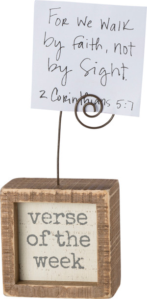 Verse of the Week Decorative Inset Block Sign With Verse Holder 3x3 from Primitives by Kathy