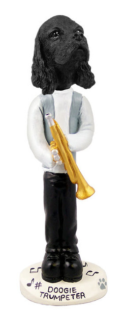 Dog Lover Hand-painted Figurine - Cocker Spaniel Black Trumpeter Doogie Collectible From Conversation Concepts
