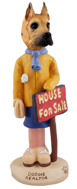 Dog Lover Hand-painted Figurine - Great Dane Fawn Realtor (female) Doogie Collectible From Conversation Concepts