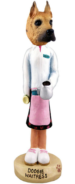 Dog Lover Doogie Collectible Figurine - Great Dane Fawn Waitress From Conversation Concepts
