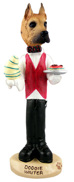 Dog Lover Doogie Collectible Figurine - Great Dane Fawn Waiter From Conversation Concepts