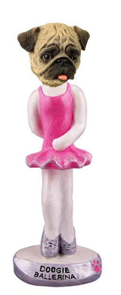Dog Lover Hand-painted Figurine - Pug Brown Ballerina Doogie Collectible From Conversation Concepts