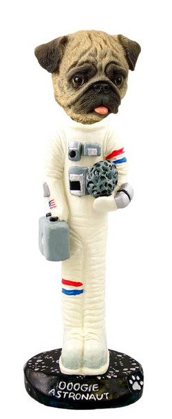 Dog Lover Hand-painted Figurine - Pug Brown Astronaut Doogie Collectible From Conversation Concepts