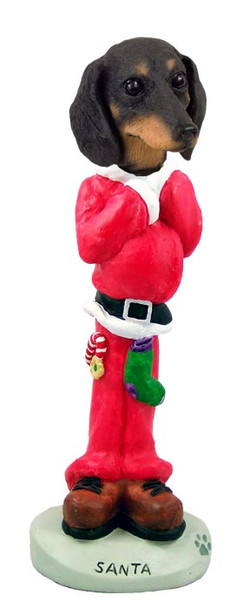 Dog Lover Hand-painted Figurine - Dachshund Black Santa Doogie Collectible From Conversation Concepts