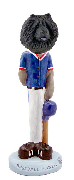 Dog Lover Doogie Collectible Figurine - Chow Black Baseball From Conversation Concepts