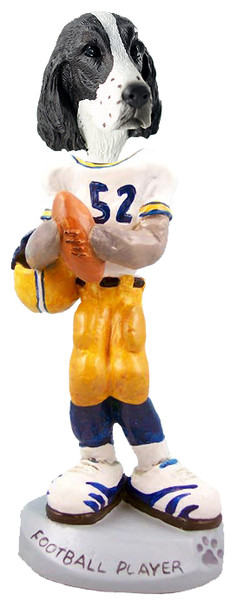 Dog Lover Hand-painted Figurine - Springer Spaniel Liver Football Player Doogie Collectible From Conversation Concepts