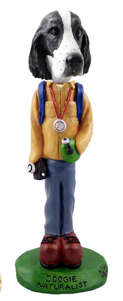 Dog Lover Doogie Collectible Figurine - Springer Spaniel Black & White Naturalist From Conversation Concepts