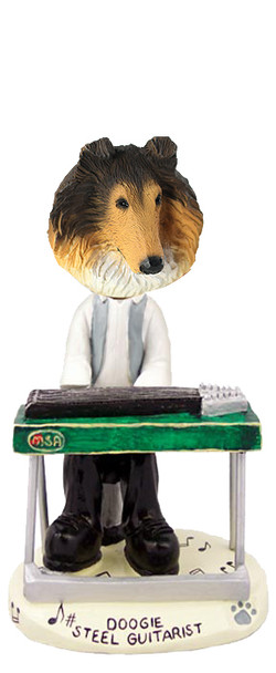 Dog Lover Hand-painted Figurine - Collie Sable Steel Guitarist Doogie Collectible From Conversation Concepts