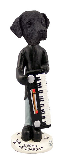 Dog Lover Hand-painted Figurine - Labrador Retriever Black Keyboardist Doogie Collectible From Conversation Concepts