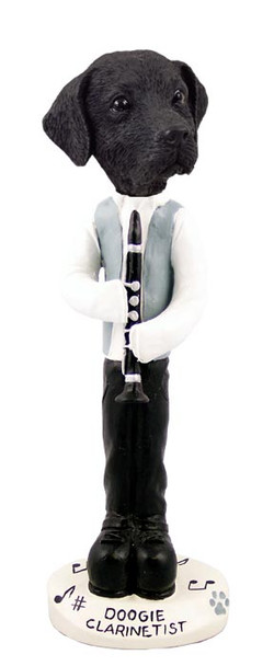 Dog Lover Hand-painted Figurine - Labrador Retriever Black Clarinetist Doogie Collectible From Conversation Concepts