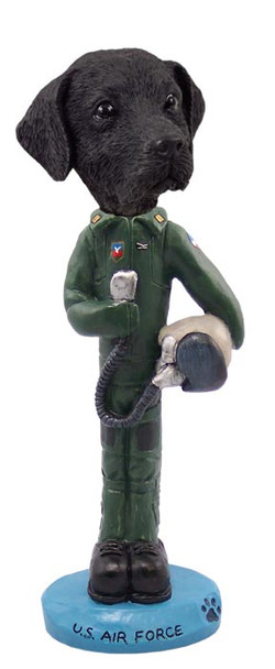 Dog Lover Hand-painted Figurine - Labrador Retriever Black U.s. Air Force Doogie Collectible From Conversation Concepts