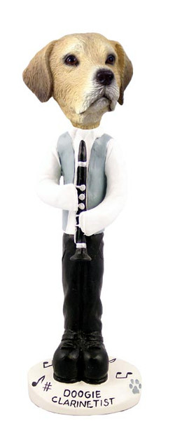 Dog Lover Hand-painted Figurine - Labrador Retriever Yellow Clarinetist Doogie Collectible From Conversation Concepts