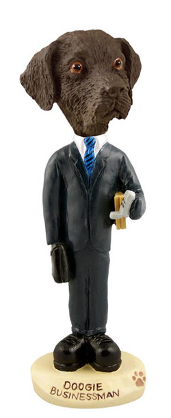 Dog Lover Hand-painted Figurine - Labrador Retriever Chocolate Businessman Doogie Collectible From Conversation Concepts