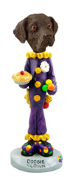 Dog Lover Hand-painted Figurine - Labrador Retriever Chocolate Clown Doogie Collectible From Conversation Concepts