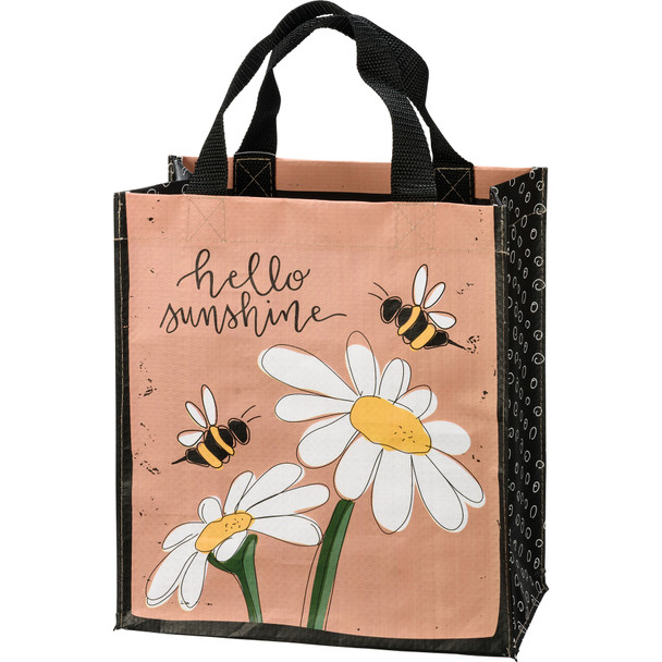 Bumble Bee & Daisy Design Hello Sunshine Daily Tote Bag 10.25 Inch from Primitives by Kathy