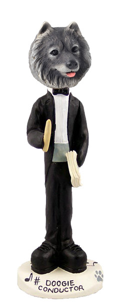 Dog Lover Hand-painted Figurine - Keeshond Conductor Doogie Collectible From Conversation Concepts