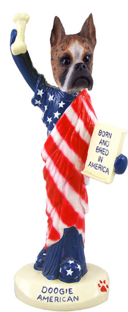 Dog Lover Doogie Collectible Figurine - Boxer Brindle American From Conversation Concepts