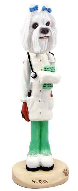 Dog Lover Hand-painted Figurine - Maltese Nurse Doogie Collectible From Conversation Concepts