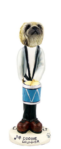 Dog Lover Hand-painted Figurine - Pekingese Drummer Doogie Collectible From Conversation Concepts