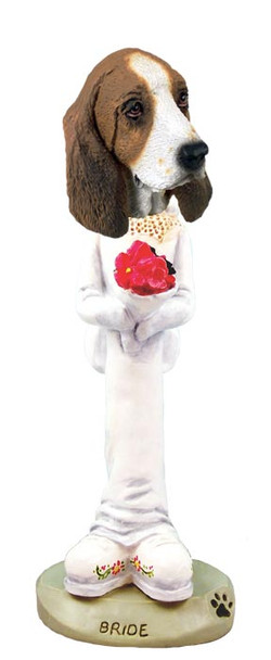 Dog Lover Hand-painted Figurine - Basset Hound Bride Doogie Collectible From Conversation Concepts