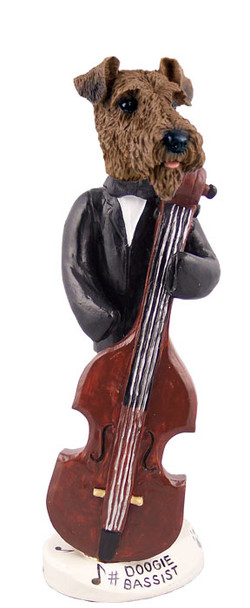Dog Lover Hand-painted Figurine - Airedale Bassist Doogie Collectible From Conversation Concepts