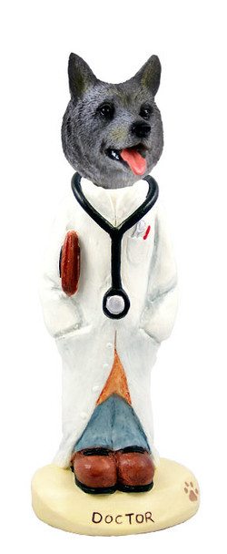 Dog Lover Hand-painted Figurine - Norwegian Elkhound Doctor Doogie Collectible From Conversation Concepts