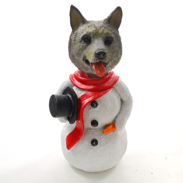 Dog Lover Jolly Holidog Hand Painted Snowman Figurine - Norwegian Elkhound  From Conversation Concepts
