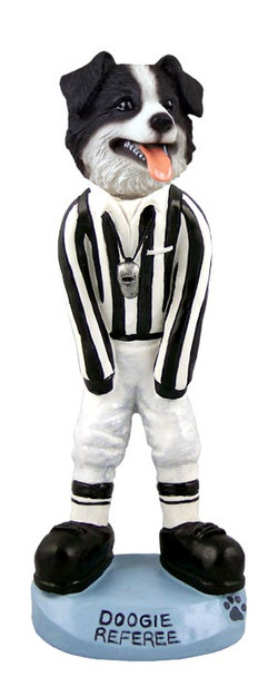 Dog Lover Hand-painted Figurine - Border Collie Referee Doogie Collectible From Conversation Concepts