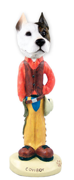 Dog Lover Doogie Collectible Figurine - Pit Bull Terrier Cowboy From Conversation Concepts