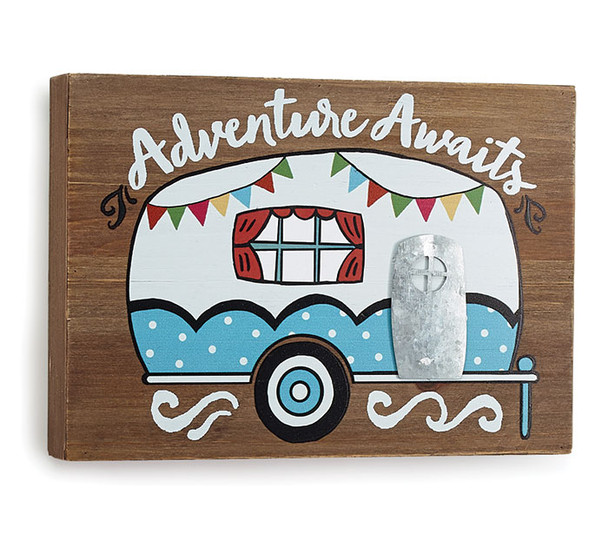 Camper Design Adventure Awaits Wooden Box Sign 7x9 from Burton & Burton