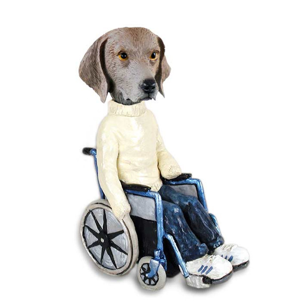 Dog Lover Doogie Collectible Figurine - Weimaraner Wheelchair From Conversation Concepts