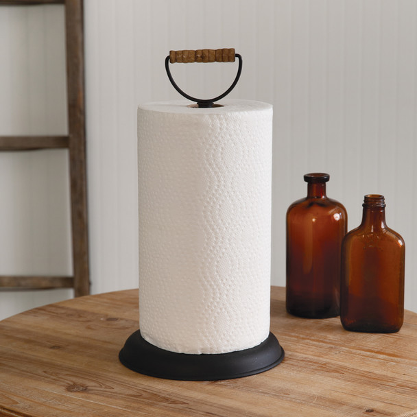 Homestead Black Metal Paper Towel Holder With Handle 14 Inch from CTW Home Collection