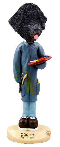 Dog Lover Hand-painted Figurine - Portuguese Water Dog Artist Doogie Collectible From Conversation Concepts