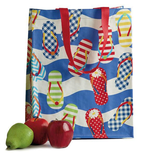 Colorful Flip Flops Design Shopping Tote Bag from Design Imports