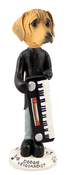 Dog Lover Hand-painted Figurine - Rhodesian Ridgeback Keyboardist Doogie Collectible From Conversation Concepts