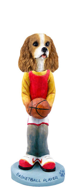Dog Lover Doogie Collectible Figurine - Cavalier King Charles Spaniel Brown & White Basketball From Conversation Concepts