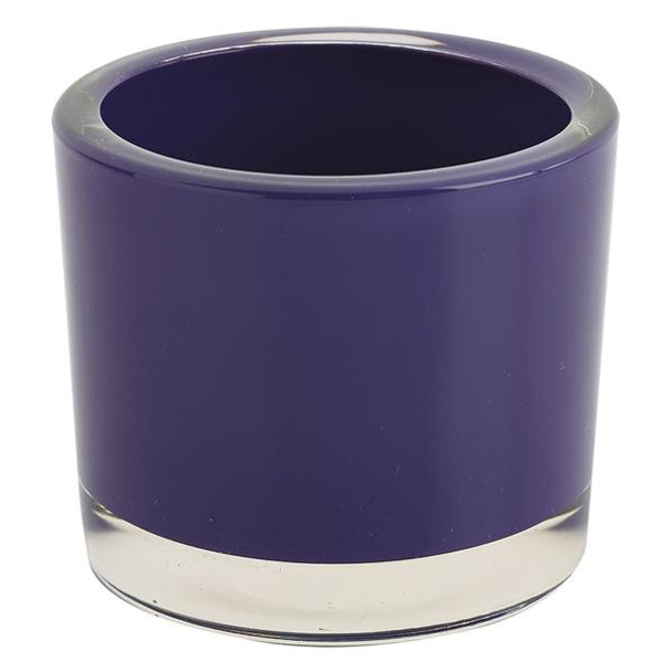 Heavy Duty Glass Candle Holder - Purple 3.5 Inch x 3 Inch from Design Imports