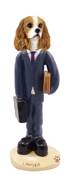 Dog Lover Doogie Collectible Figurine - Cavalier King Charles Spaniel Brown & White Lawyer From Conversation Concepts