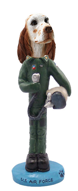 Dog Lover Hand-painted Figurine - English Setter Orange Belton U.s. Air Force Doogie Collectible From Conversation Concepts